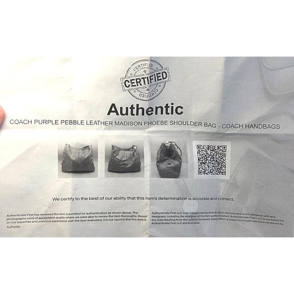 Coach Madison Phoebe 2013 Plum Purple Pebbled Leather Shoulder Bag 26421 - Picture 10 of 13